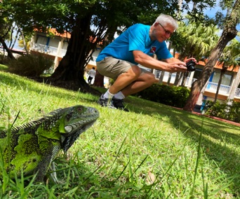 Jim with one of the many iguanas